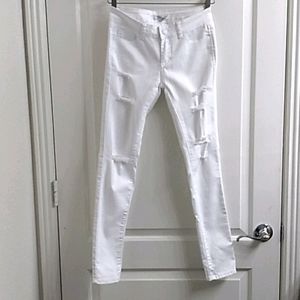 White denim  56%cotton  23% polyester